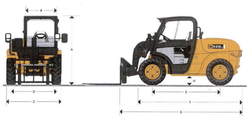 Locarmor Locations ~ Fiche technique Chariot télescopique 4 M JCB